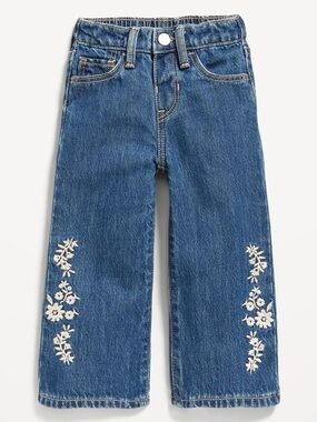 Floral Embroidered Wide Leg Jeans 3T
